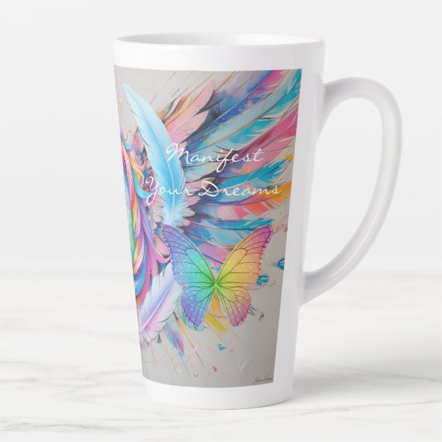 De Café Latte Caneca Manifestar Seus Sonhos-Latte (Direita)