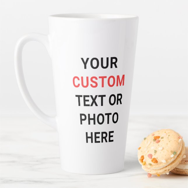 De Café Latte Caneca Personalizada | Adicione Texto, Foto, Logot (In Situ)