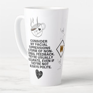 De Café Latte Caneca Sarcástica com Citação Divertida para Amant