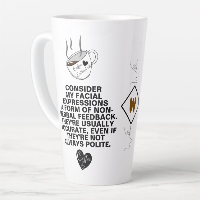De Café Latte Caneca Sarcástica com Citação Divertida para Amant (Ângulo esquerdo)
