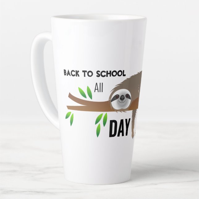 De Café Latte Caneca Sloth Back to School All Day (Ângulo esquerdo)