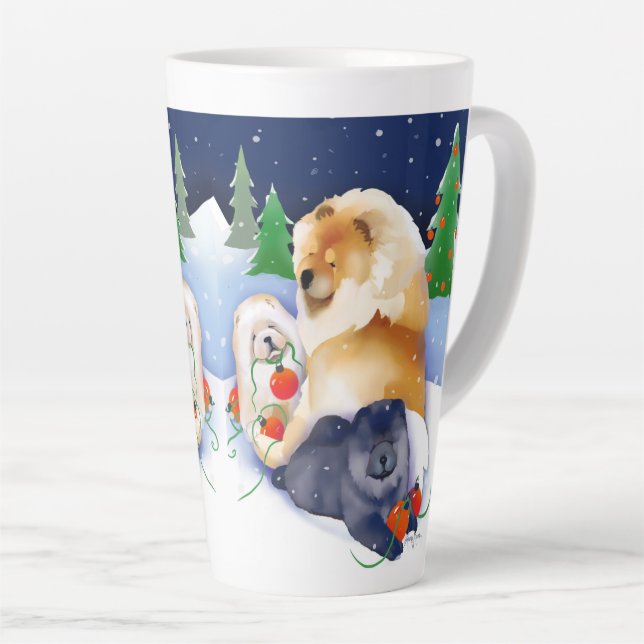 De Café Latte Caneca SNOWBABIES Chow 2020 Holiday (Ângulo direito)