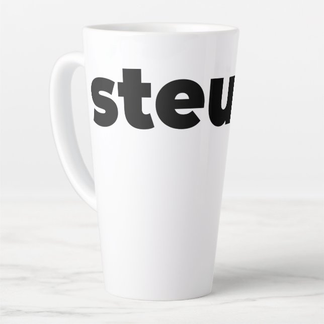 De Café Latte Caneca Steups - Preta (Ângulo esquerdo)