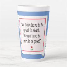 Comece a Fazer Grandes Coisas - Caneca Azul Motiva