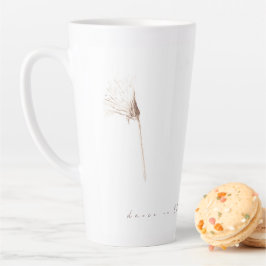 De Café Latte Dandeliões secos desenhando caneca latina