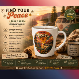 De Café Latte Encontre Sua Paz Caneca Camper Pôr do Sol Rústico 