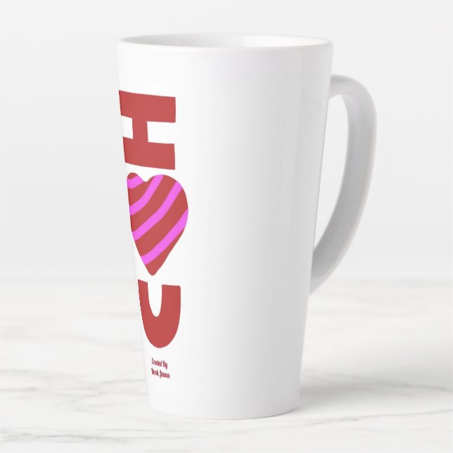De Café Latte Eu Te Amo Uma Grande Caneca Latina (Ângulo direito)