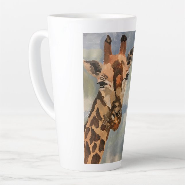 De Café Latte Girafa na caneca latina (Ângulo esquerdo)