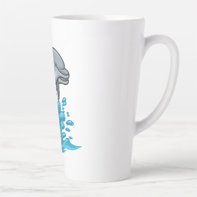 De Café Latte Golfinho Alegre Splash - Caneca (Direita)