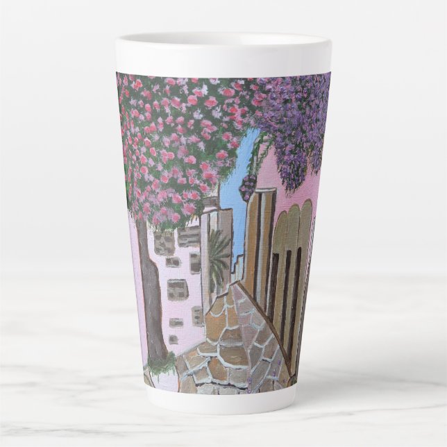De Café Latte Grécia Santorini - caneca latina (Frente)