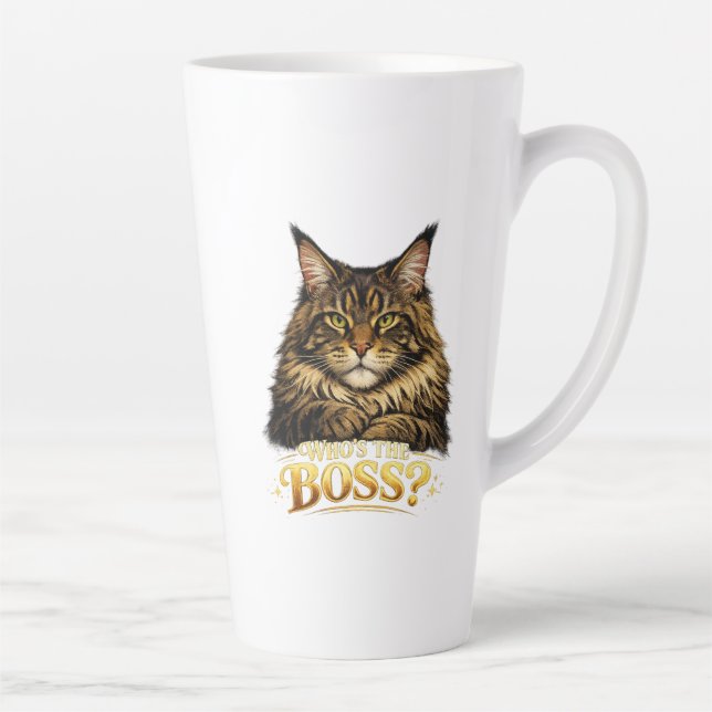 De Café Latte Impressão para uma caneca com um gato Maine Coon (Direita)