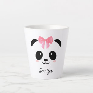 De Café Latte Kawaii panda caneca latina fofa personalizada