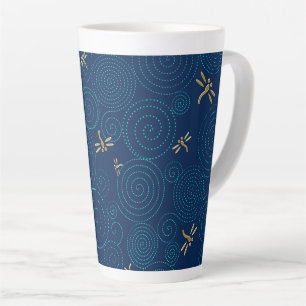 De Café Latte libélulas na chuva, caneca