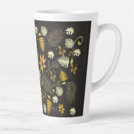 De Café Latte Mostarda e caneca floral preta