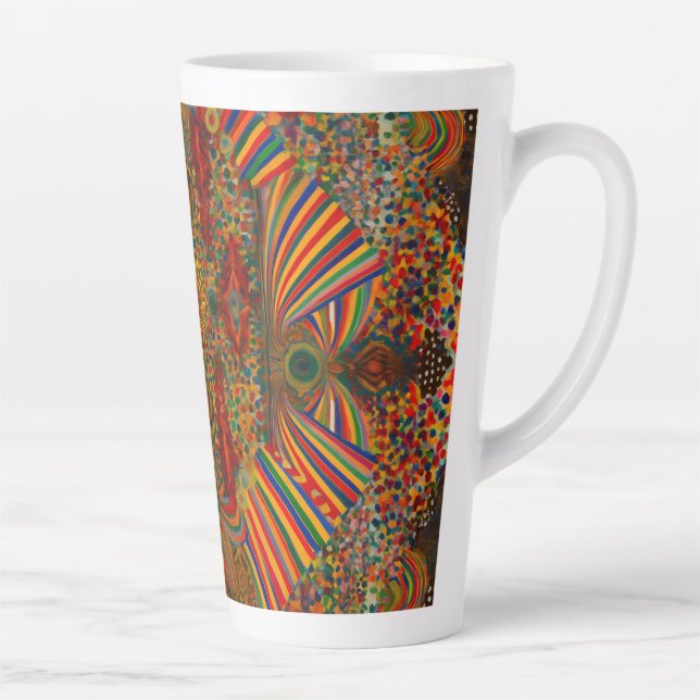De Café Latte Padrão Abstrato Artístico para caneca alegre (Direita)