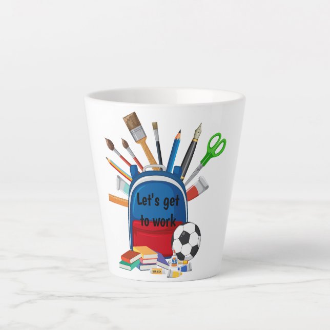 De Café Latte Voltar à caneca da escola (Frente)