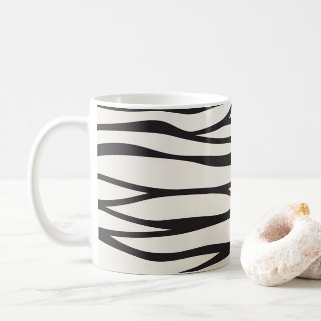 De Café Legal padrão zebra listras caneca (Com Donut)