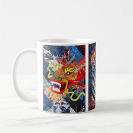 De Café Lindo Dragão Quilt Caneca