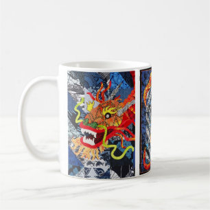 De Café Lindo Dragão Quilt Caneca