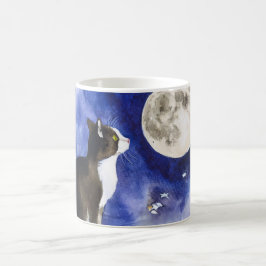 De Café Lindo Gato Smoking & Caneca Lua Cheia