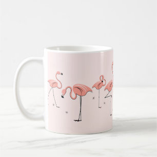 De Café Linha cor-de-rosa caneca dos flamingos