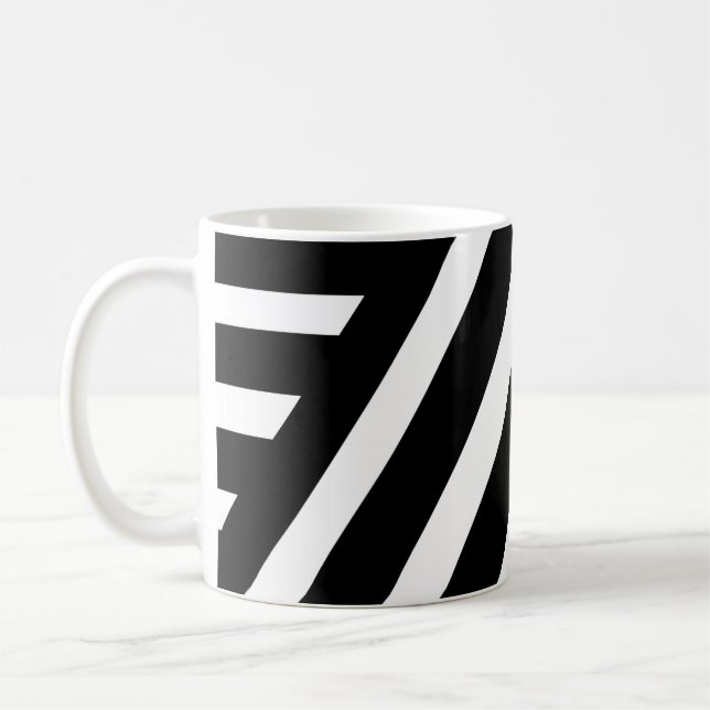 De Café Listras Brancas e Pretas em Caneca Clássica (Esquerda)