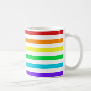 De Café Listras horizontais do arco-íris 1 caneca