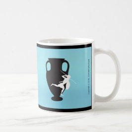 De Café Logotipo preto da panóplia em uma caneca azul