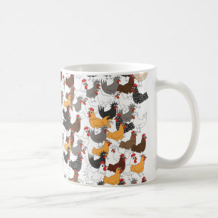 De Café Lotes e lotes das galinhas - caneca