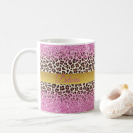 De Café Luminosidade rosa e caneca Dourada