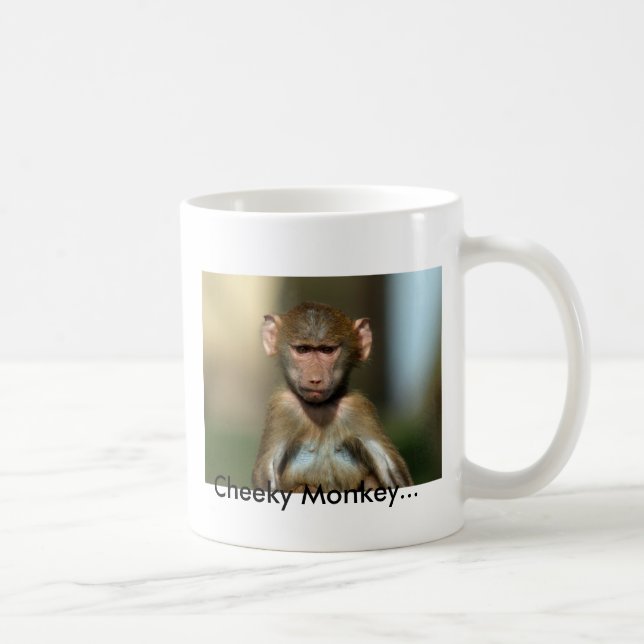 De Café Macaco insolente - caneca bonito/copo do babuíno (Direita)