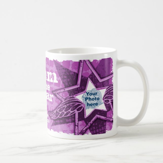 De Café Mãe do ano estrelas da fotografia caneca roxa bril (Direita)