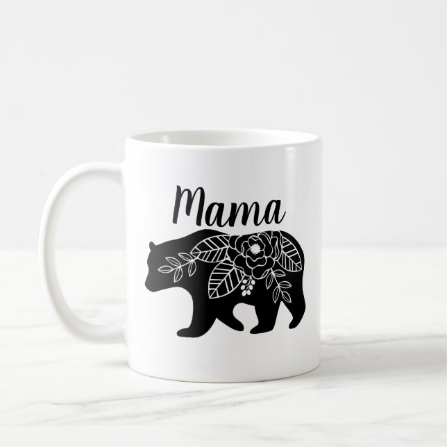 De Café Mama Carregamento Caneca com design da flor (Esquerda)