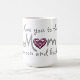 De Café mamã do amor a moon e caneca traseira