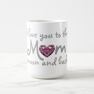 De Café mamã do amor a moon e caneca traseira