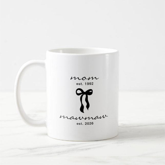 De Café Mamãe para a Caneca da Vovó com Laço (Esquerda)