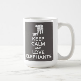 De Café Mantenha a calma e ame a caneca dos elefantes