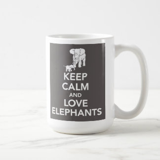 De Café Mantenha a calma e ame a caneca dos elefantes