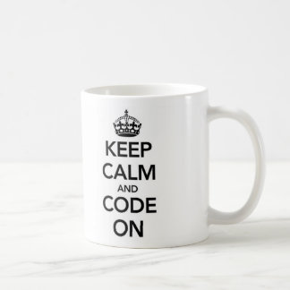 De Café Mantenha a calma e o código na caneca