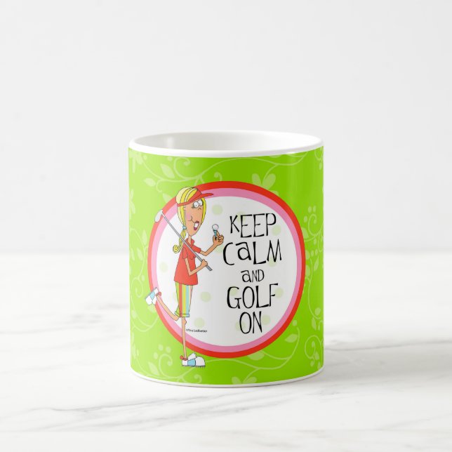 De Café Mantenha a calma e o golfe na caneca (Centro)