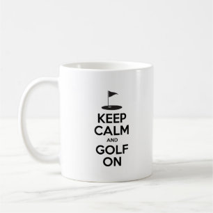 De Café Mantenha a calma e o golfe na caneca Golfing
