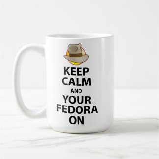 De Café Mantenha a calma e o seu Fedora na caneca