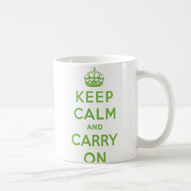 De Café Mantenha calmo e continue a caneca (Direita)
