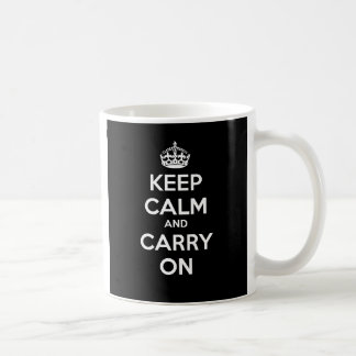 De Café Mantenha calmo e continue a caneca - preto