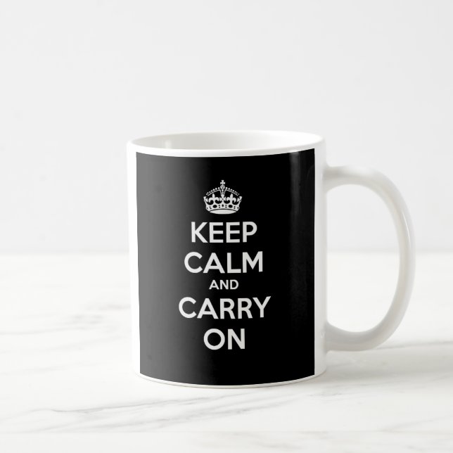 De Café Mantenha calmo e continue a caneca - preto (Direita)
