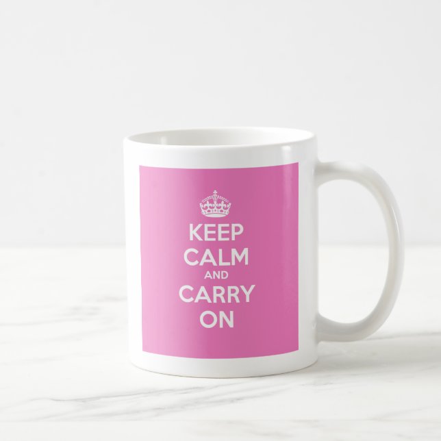 De Café Mantenha calmo e continue a caneca - rosa (Direita)