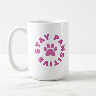 De Café Mantenha-Se Pawsitivo - Clássica Caneca Branca
