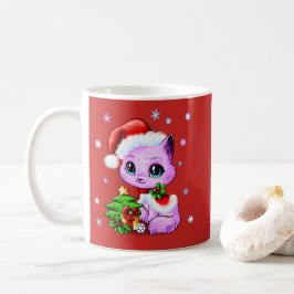 De Café Mão bonita caneca tirada do gato do Natal por Mei
