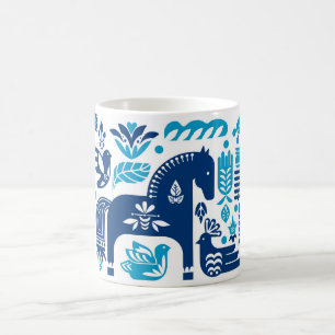 De Café Marinha Sueca e Caneca Dala Azul