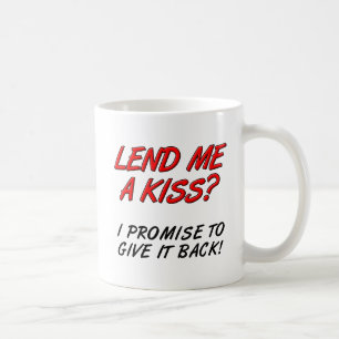 De Café Me Dê um Beijo Caneca Divertida
